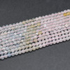 Mixed Morganite Semi-precious Gemstone Faceted Round Beads - 3mm - 15'' Strand