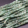 Emerald Mixed Shades Semi-Precious Gemstone Irregular FACETED Rondelle Beads - 3mm, 4mm Sizes - 12.5'' Strand