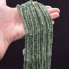 Emerald Mixed Shades Semi-Precious Gemstone Irregular FACETED Rondelle Beads - 3mm, 4mm Sizes - 12.5'' Strand