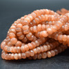 Sunstone Semi-Precious Gemstone Irregular FACETED Rondelle Beads - 7mm - 8mm x 3mm - 5mm - 13.5'' Strand