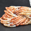 Mexican Opal Semi-Precious Gemstone Irregular FACETED Rondelle Beads - 4mm - 5mm x  2mm - 3mm - 13.5'' Strand