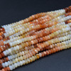 Mexican Opal Semi-Precious Gemstone Irregular FACETED Rondelle Beads - 4mm - 5mm x  2mm - 3mm - 13.5'' Strand