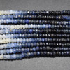 Multi-Colour Sapphire Semi-Precious Gemstone Irregular FACETED Rondelle Beads - 4mm x 2mm - 16'' Strand