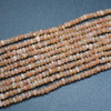 Sunstone Semi-Precious Gemstone Irregular FACETED Rondelle Beads - 3mm x 2mm - 13'' Strand