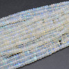 Ethiopian Welo Opal Semi-Precious Gemstone Irregular SMOOTH Rondelle Beads - 4mm x 2mm - 16'' Strand