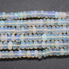 Ethiopian Welo Opal Semi-Precious Gemstone Irregular SMOOTH Rondelle Beads - 4mm x 2mm - 16'' Strand