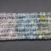 Multi-coloured Morganite Semi-precious Gemstone Irregular Faceted Rondelle Beads - 5mm, 6mm, 7mm Sizes - 13'' Strand