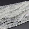 White Topaz Semi-precious Gemstone Irregular Faceted Rondelle Beads - 6mm x 2mm-2.5mm - 16'' Strand