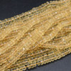 Citrine Semi-precious Gemstone Irregular Faceted Rondelle Beads - 6mm x 3mm-4mm - 16'' Strand