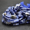 Sodalite Semi-Precious Gemstone Irregular Rectangular Beads - 10mm - 15mm - 13'' Strand