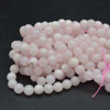 Natural Pink Mangano Calcite Semi-Precious Gemstone Round Beads - 8mm, 10mm Sizes - 15.5'' Strand