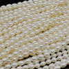 Natural Freshwater Rice Pearl Beads - White - 5mm - 8mm x 5mm - 6mm - 15'' Strand