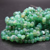 Green Agate Semi-precious Gemstone Chips Nuggets Beads - 6mm - 10mm - 15.5'' Strand