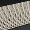 Natural Freshwater Rice Pearl Beads - White - 5mm - 6mm x 4.5mm - 5mm - 14.5'' Strand