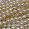 Natural Freshwater Rice Pearl Beads - White - 5mm - 6mm x 4.5mm - 5mm - 14.5'' Strand