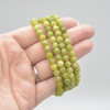 Natural Serpentine Jade Semi-precious Gemstone Round Beads Sample strand / Bracelet - 6mm, 7.5 inches