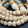 Natural Cacumen Platycladi Bodhi Beads, Cypress Seed Bracelet /  Sample Strand - Mala Prayer Beads - 6mm- 8mm - 7.5 inches
