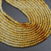 Heat Treated Mixed Citrine Semi-precious Gemstone Irregular Faceted Rondelle Beads - 4mm x 3mm - 13.5'' Strand