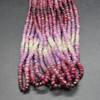 Natural Mixed Corundum, Ruby Semi-precious Gemstone Irregular Graduated Faceted Rondelle Beads - 2mm - 4mm - 16'' Strand