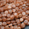 Natural Dark Sunstone Semi-precious Gemstone Tumbled Stone Nugget Pebble Beads - 3 Sizes -  16'' Strand