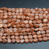 Natural Dark Sunstone Semi-precious Gemstone Tumbled Stone Nugget Pebble Beads - 3 Sizes -  16'' Strand