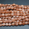 Natural Dark Sunstone Semi-precious Gemstone Tumbled Stone Nugget Pebble Beads - 3 Sizes -  16'' Strand