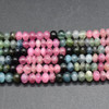 Natural Multi-Coloured Tourmaline Semi-precious Gemstone Irregular SMOOTH Rondelle Beads - 3 Sizes -  16'' Strand