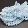 Natural Grade A+ Aquamarine Semi-Precious Gemstone Round Beads - 4mm, 6mm, 8mm, 10mm sizes - 15'' Strand