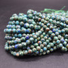 Natural Azurite in Malachite Semi-precious Gemstone Round Beads - 6mm, 8mm sizes - 14" strand