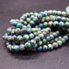Natural Azurite in Malachite Semi-precious Gemstone Round Beads - 6mm, 8mm sizes - 14" strand