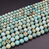 Natural Peruvian Turquoise Semi-precious Gemstone Round Beads - 6mm, 8mm sizes - 15'' Strand
