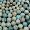 Natural Peruvian Turquoise Semi-precious Gemstone Round Beads - 6mm, 8mm sizes - 15'' Strand