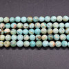 Natural Peruvian Turquoise Semi-precious Gemstone Round Beads - 6mm, 8mm sizes - 15'' Strand