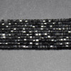 Natural Black Tourmaline Small FACETED Cube Beads - 2.5mm - 15'' Strand