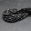 Natural Black Tourmaline Small FACETED Cube Beads - 2.5mm - 15'' Strand