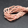 Rhodochrosite Small FACETED Semi-precious Gemstone Cube Beads - 2.5mm - 15'' Strand