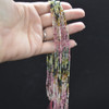 Natural Multi-colour Tourmaline #01 Semi-Precious Gemstone FACETED Round Beads - 2mm - 15'' Strand