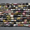 Natural Mixed Tourmaline Semi-precious Irregular Gemstone Rectangular Beads - 4mm - 7mm - 12'' Strand