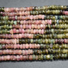 Natural Mixed Tourmaline Semi-precious Gemstone  Irregular FACETED Rondelle Beads - 4mm x 2.5mm - 14'' Strand