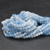 Mixed Aquamarine Semi-precious Gemstone Faceted Round Beads - 3mm - 15'' Strand