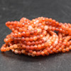 Mixed Carnelian Agate Semi-precious Gemstone FACETED Round Beads - 3mm - 15'' Strand