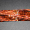 Mixed Carnelian Agate Semi-precious Gemstone FACETED Round Beads - 3mm - 15'' Strand