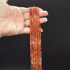 Mixed Carnelian Agate Semi-precious Gemstone FACETED Round Beads - 3mm - 15'' Strand