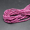 Natural Ruby Semi-Precious Gemstone FACETED Rondelle Beads - 3mm x 2mm - 15'' Strand