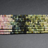 Natural Mixed Tourmaline Semi-Precious Gemstone FACETED Rondelle Beads - 4mm x 3mm - 15'' Strand