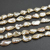 Natural Freshwater Biwa Souffle Pearl Beads - Mixed or Peach Pink - 3 Options - 14'' Strand