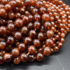 Natural Orange Garnet Semi-Precious Crystal Gemstone Round Beads - 4mm, 6mm, 8mm, 10mm sizes - 14" strand