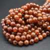 Natural Orange Garnet Semi-Precious Crystal Gemstone Round Beads - 6mm, 8mm, 10mm sizes - 15'' Strand