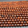 Natural Orange Garnet Semi-Precious Crystal Gemstone Round Beads - 6mm, 8mm, 10mm sizes - 15'' Strand