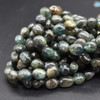 Natural Green Kyanite Semi-Precious Crystal Gemstone Tumbled Stone Nugget Pebble Beads - 8mm - 10mm - 15'' Strand